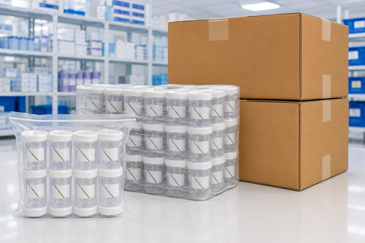 Samiko sample collection pot packaging configurations